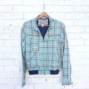 Nick and Mo Plaid Full Zip Bomber Jacket